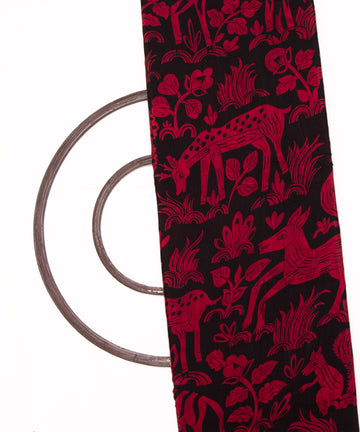 Red Colour Animal Digital Printed Pure Muslin Fabric